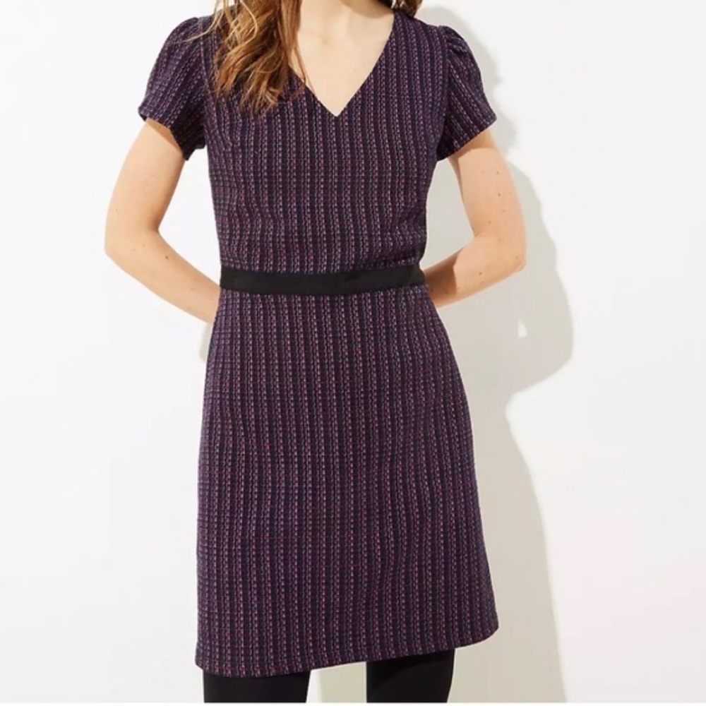 Ann Taylor Loft Multicolor Tweed Sheath Dres Sz 4